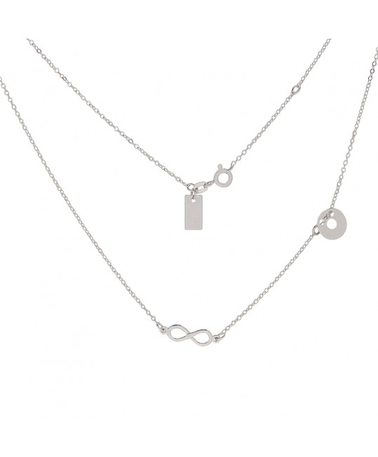 Łańcuszek srebrny typu "Celebrytka" znak nieskończoności.